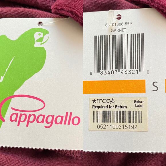 Vintage Pappagallo Jacket Velour Garnet S Pockets Zip Up New - Picture 6 of 12